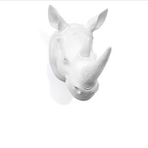 Z Gallerie Rhino Head White Resin